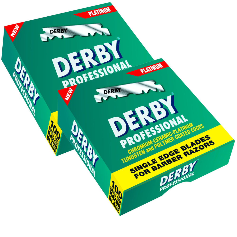 Derby blade blister pack, safe handling for pros.