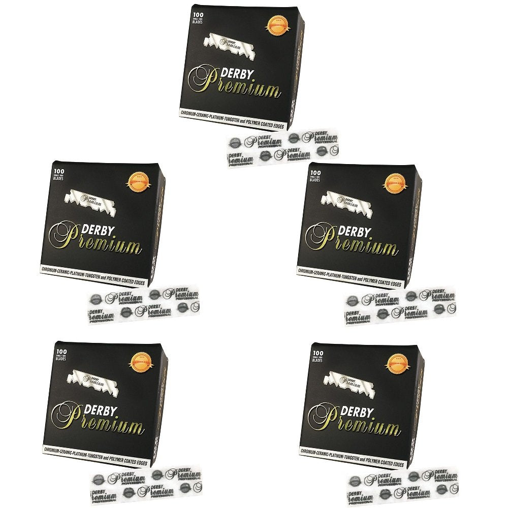 Derby Premium single edge blades 500-pack for smooth straight razor shaves