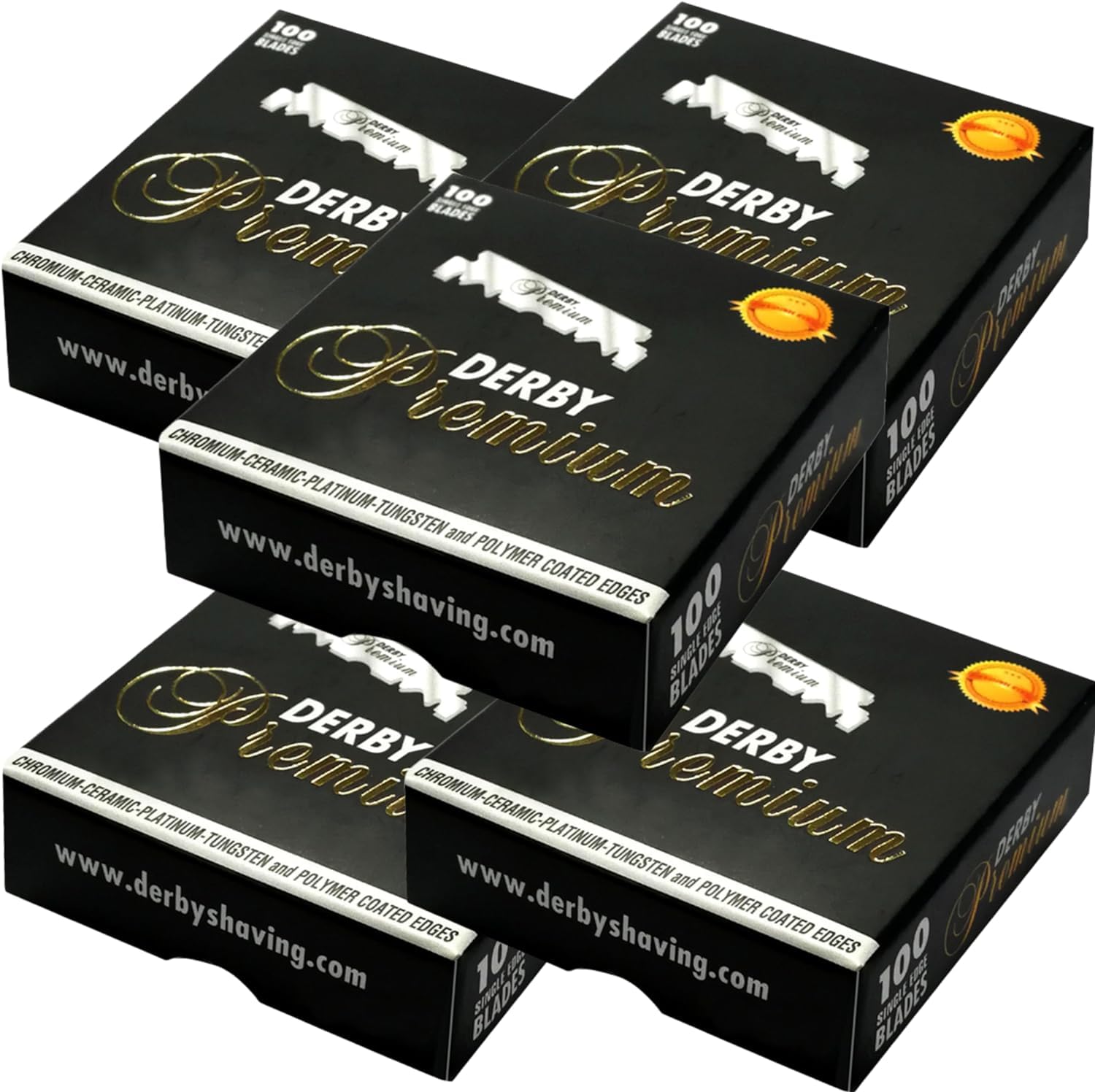 Derby Premium blades pack for straight razor with clean edges for precise grooming.