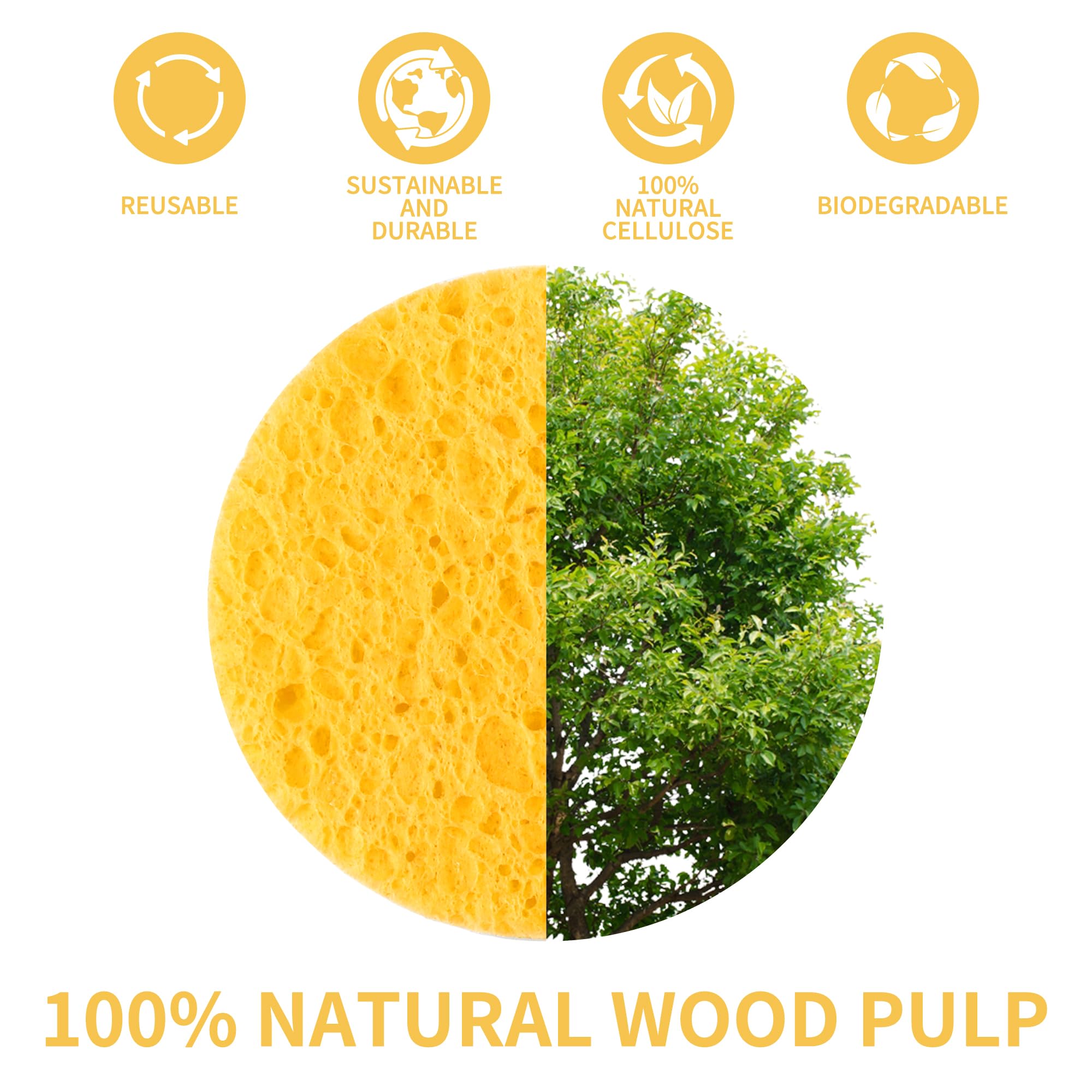 Derloyo eco-friendly natural cellulose sponges deliver guilt-free cleansing.