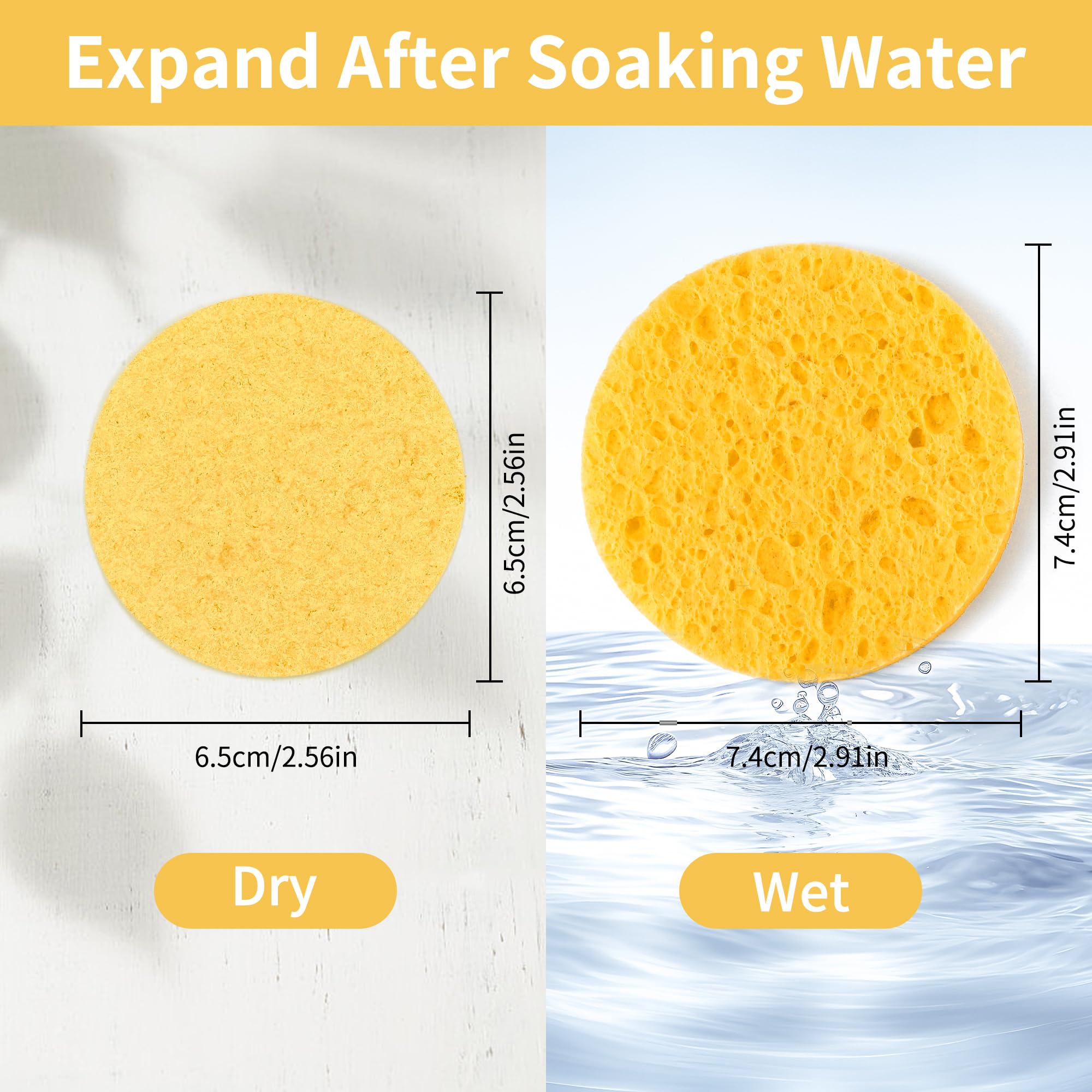 Derloyo expanded sponge after soaking demonstrates soft makeup removal comfort.
