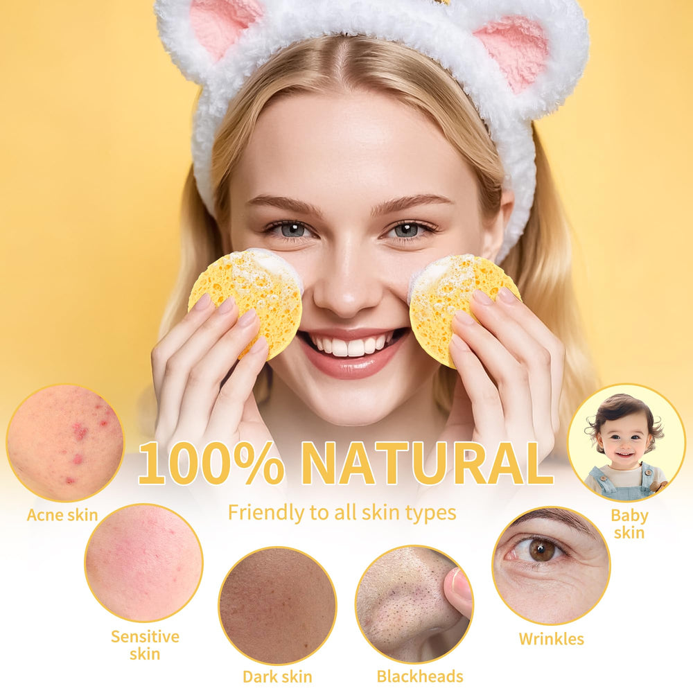 Derloyo face cleansing sponge used with cleanser for deep pore cleansing.