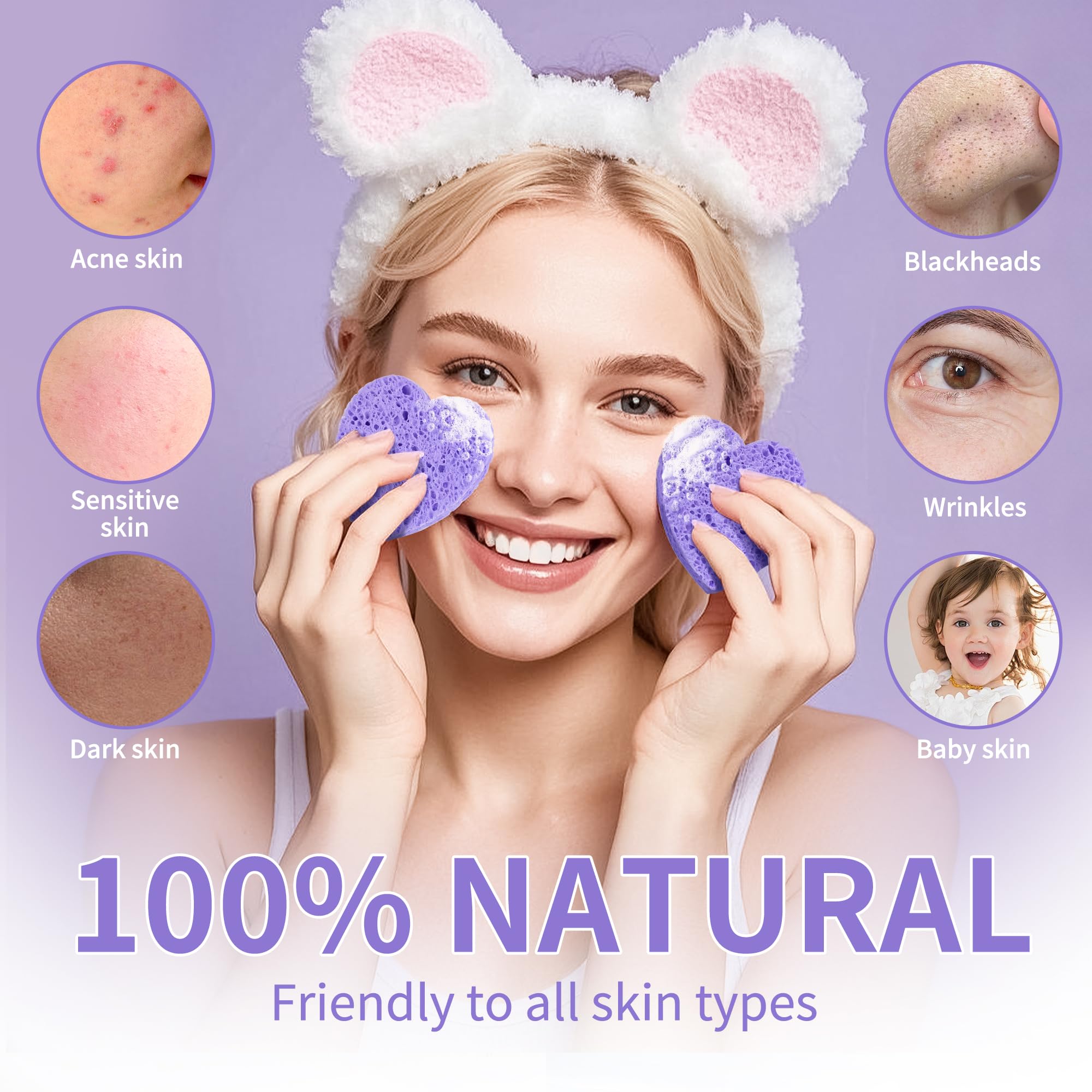 Derloyo face cleansing with sponges demonstrating gentle exfoliation and cleanse
