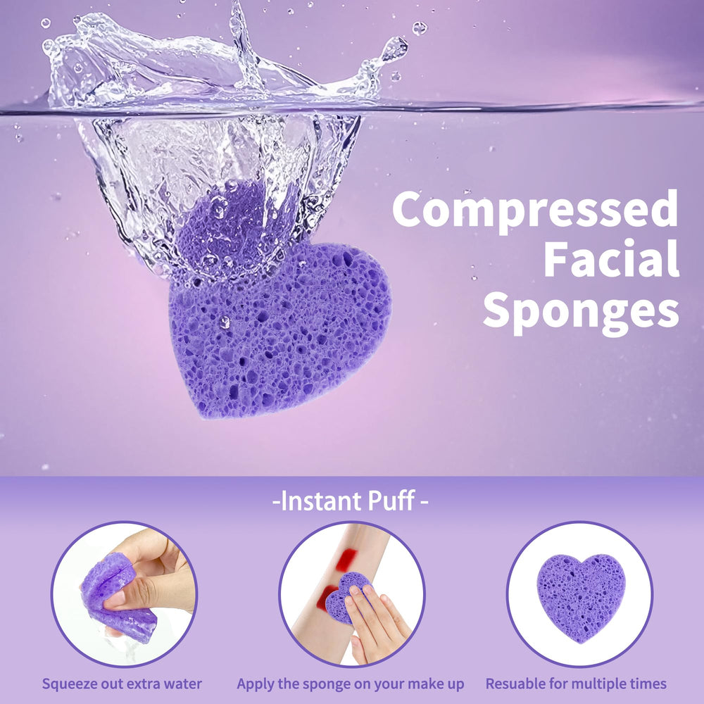 Derloyo purple heart sponges expanded soft for daily exfoliation