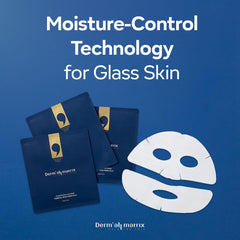 DERM·ALL MATRIX mask sheet removal reveals gentle exfoliation.