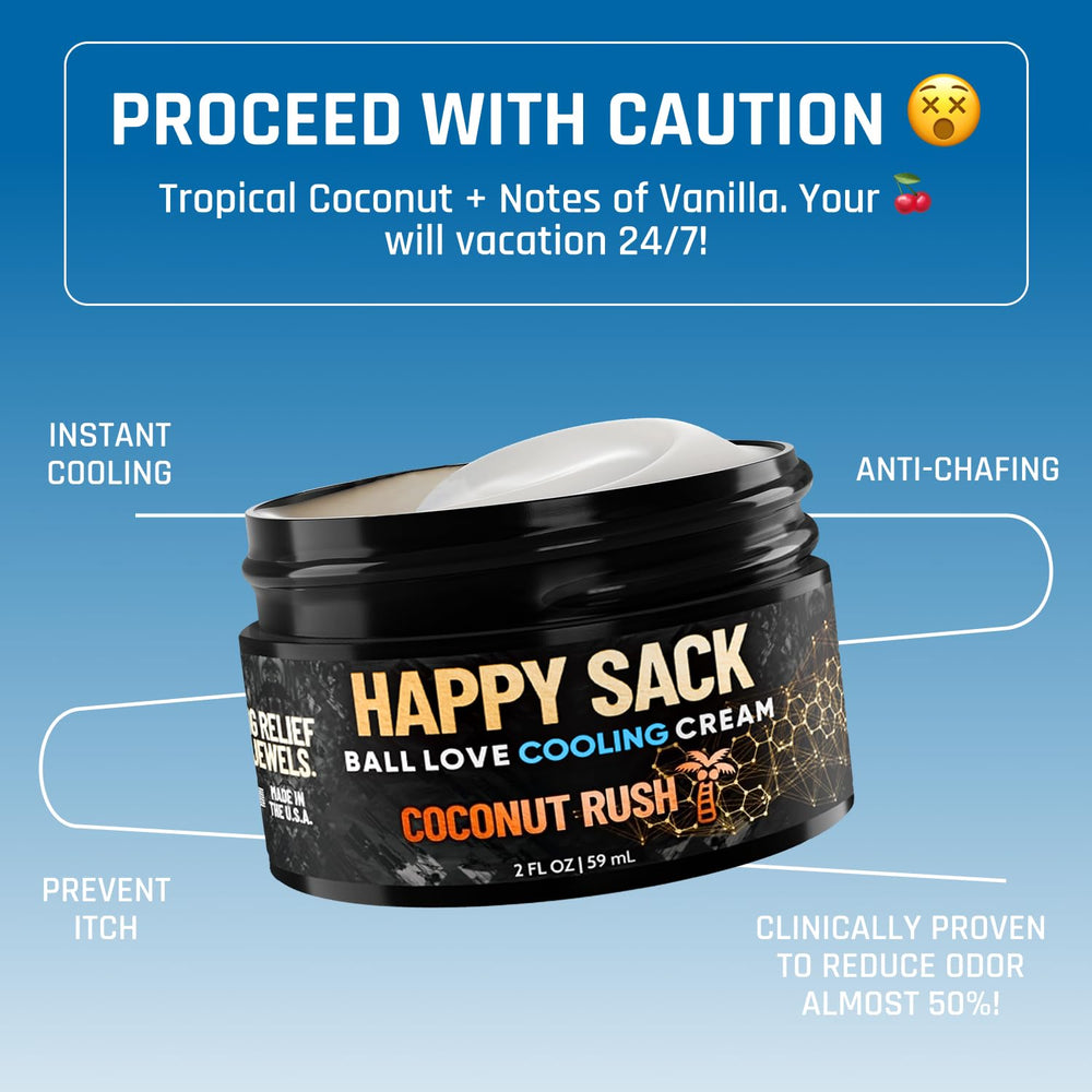 Derm Dude Happy Sack cream dispense closeup showing easy application