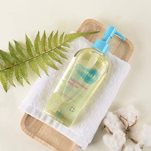 Derma B Daily Moisture Oil after shower application leaves skin soft.