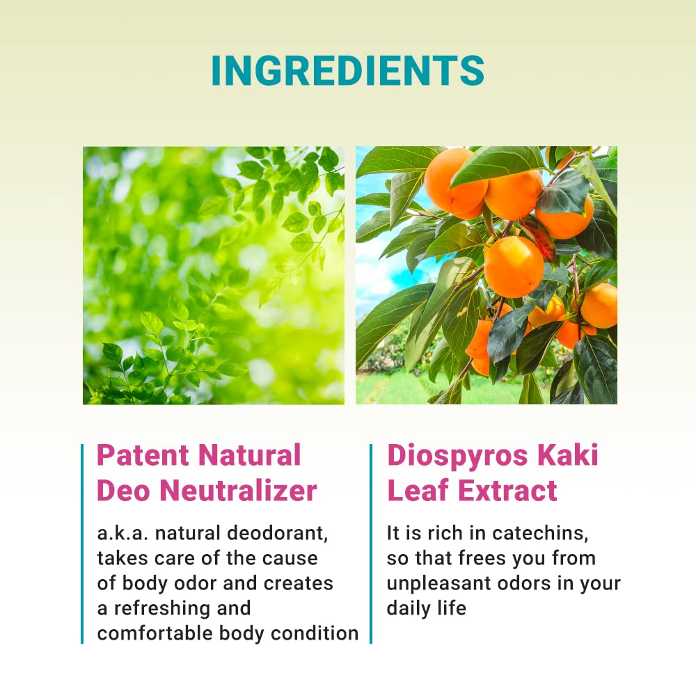 Derma B Natural Deo Neutralizer image emphasizing odor control and fresh feel.