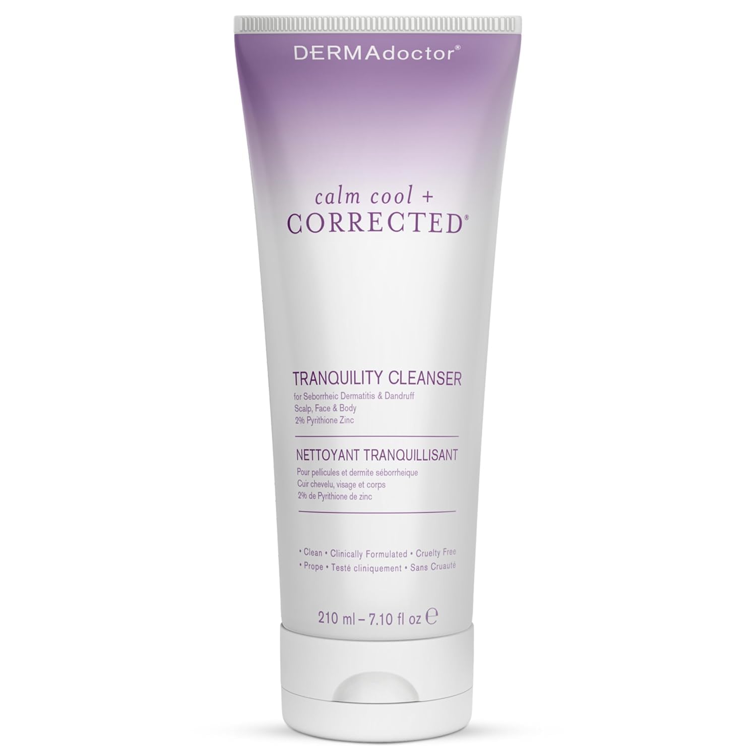 DERMAdoctor Seborrheic Dermatitis Face Wash bottle demonstrates gentle cleansing for sensitive skin.
