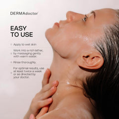 DERMAdoctor Seborrheic Dermatitis Face Wash on the face shows safe daily use for rosacea-prone skin.