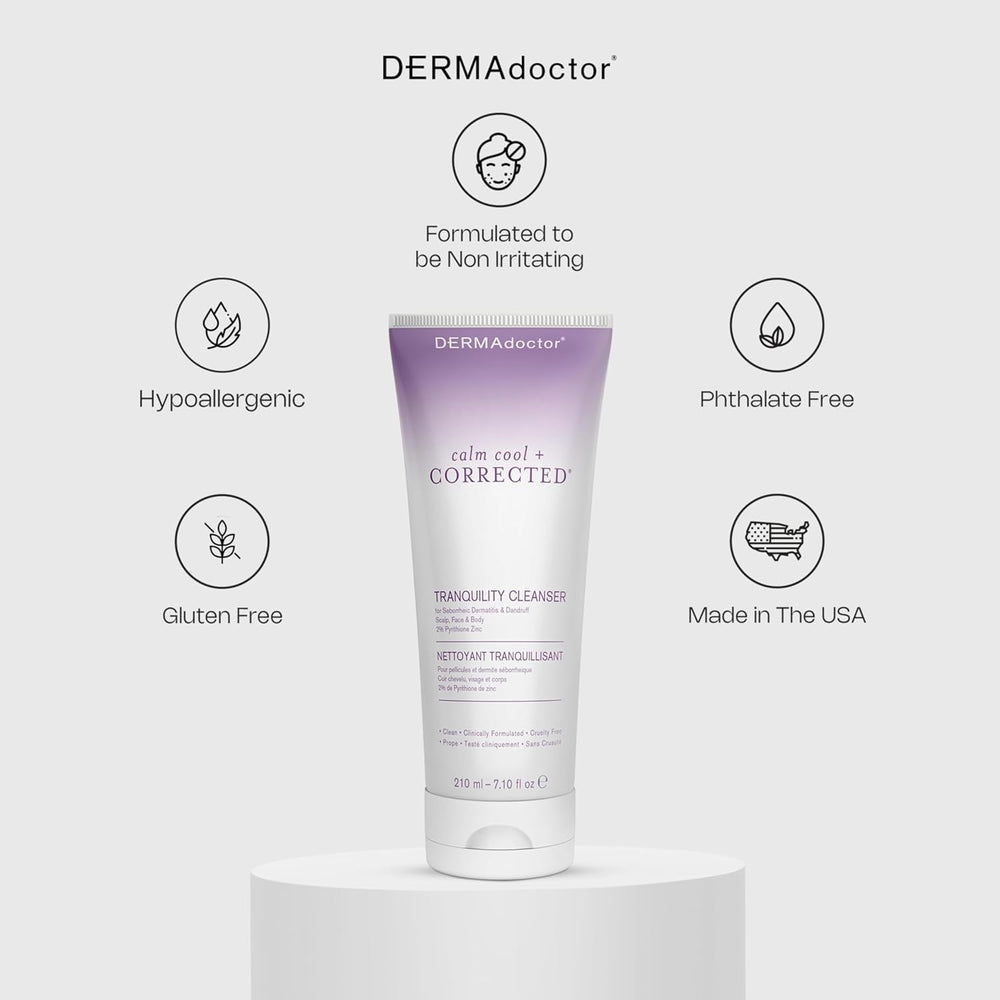 DERMAdoctor Seborrheic Dermatitis Face Wash USA-made packaging reflects quality and safety.