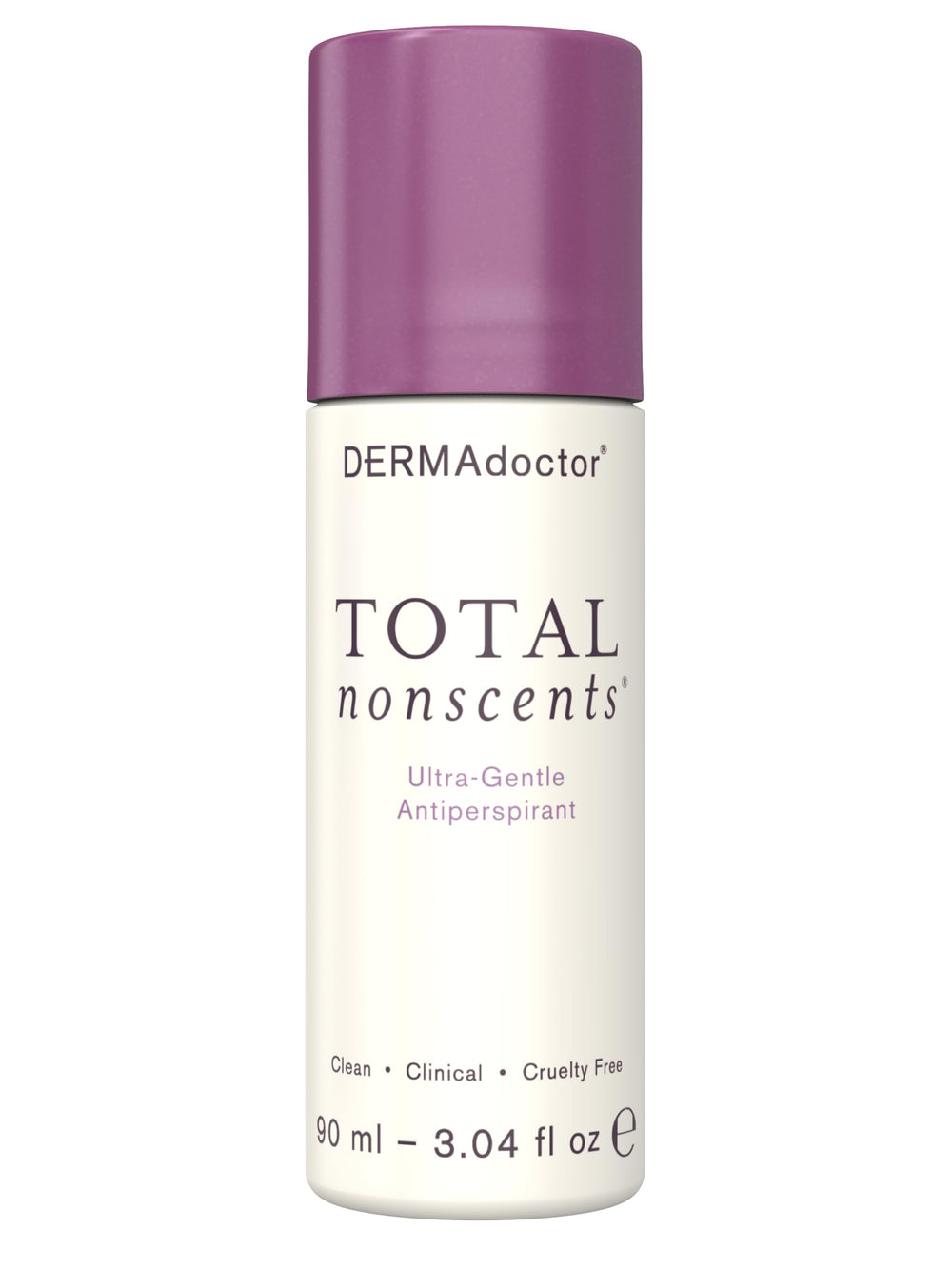 DERMAdoctor Total NonScents unscented anti-perspirant bottle offers all-day protection for sensitive skin.