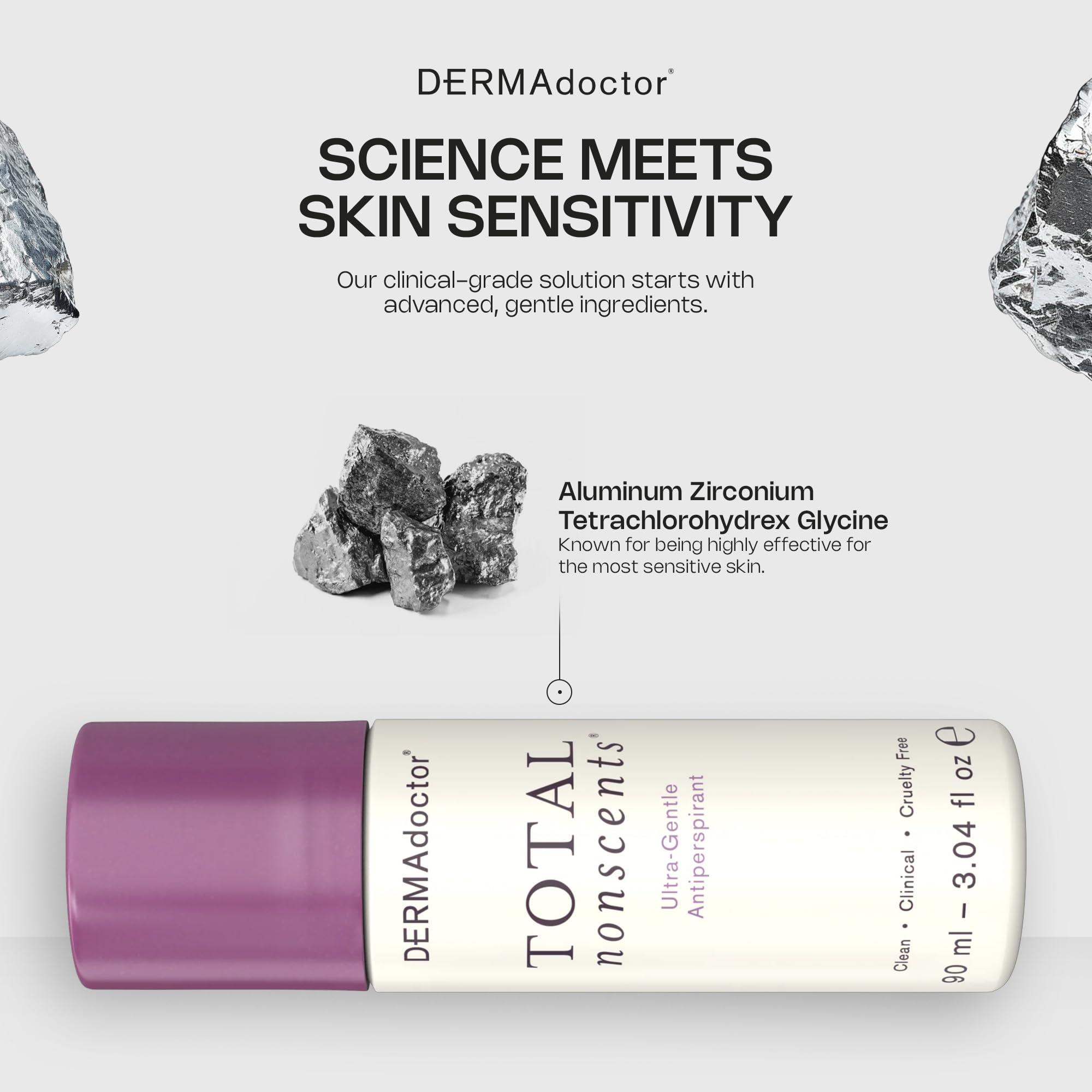 DERMAdoctor Total NonScents US-made icon underscores quality and domestic production.