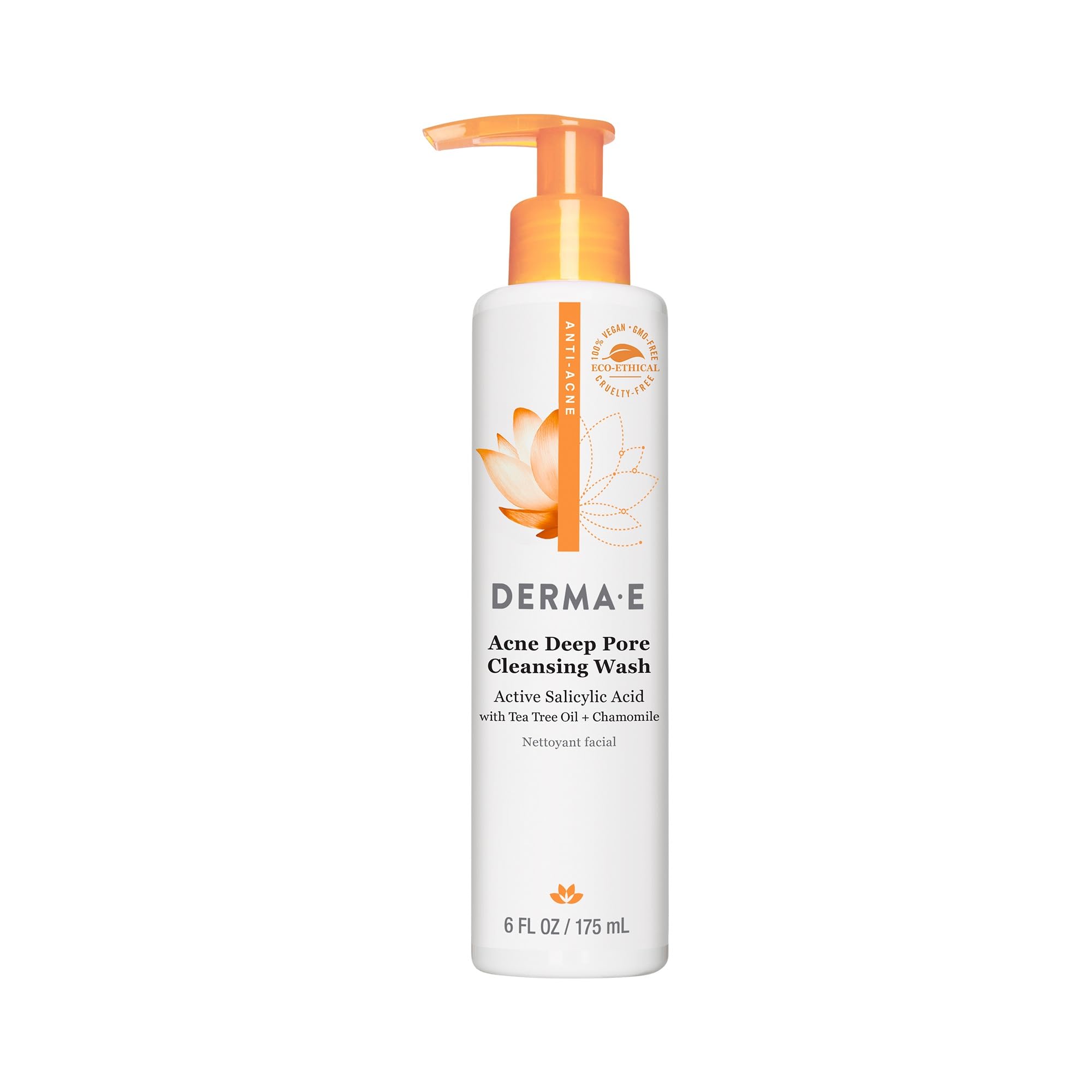 Derma E Acne Deep Pore Cleansing Wash bottle for oil control and clearer skin.