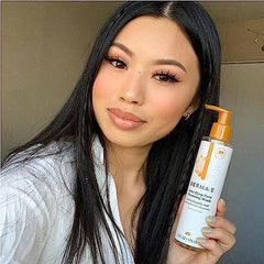 Derma E foaming wash close-up shows gentle exfoliation with salicylic acid.