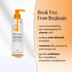 Derma E acne wash lather demonstrates deep cleansing and balanced skin.