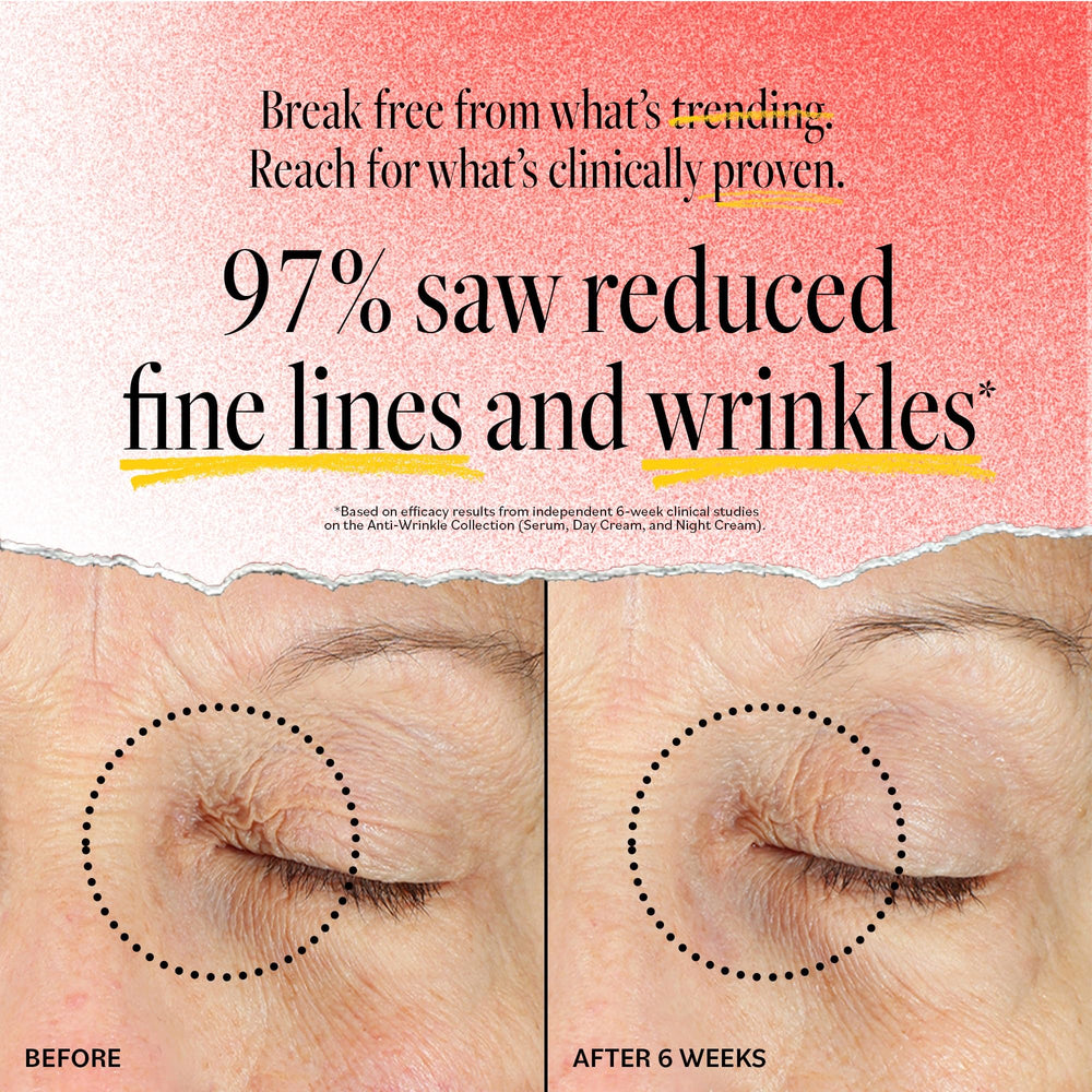 Derma E anti-aging day cream texture swirl showcasing lightweight, fast-absorbing hydration