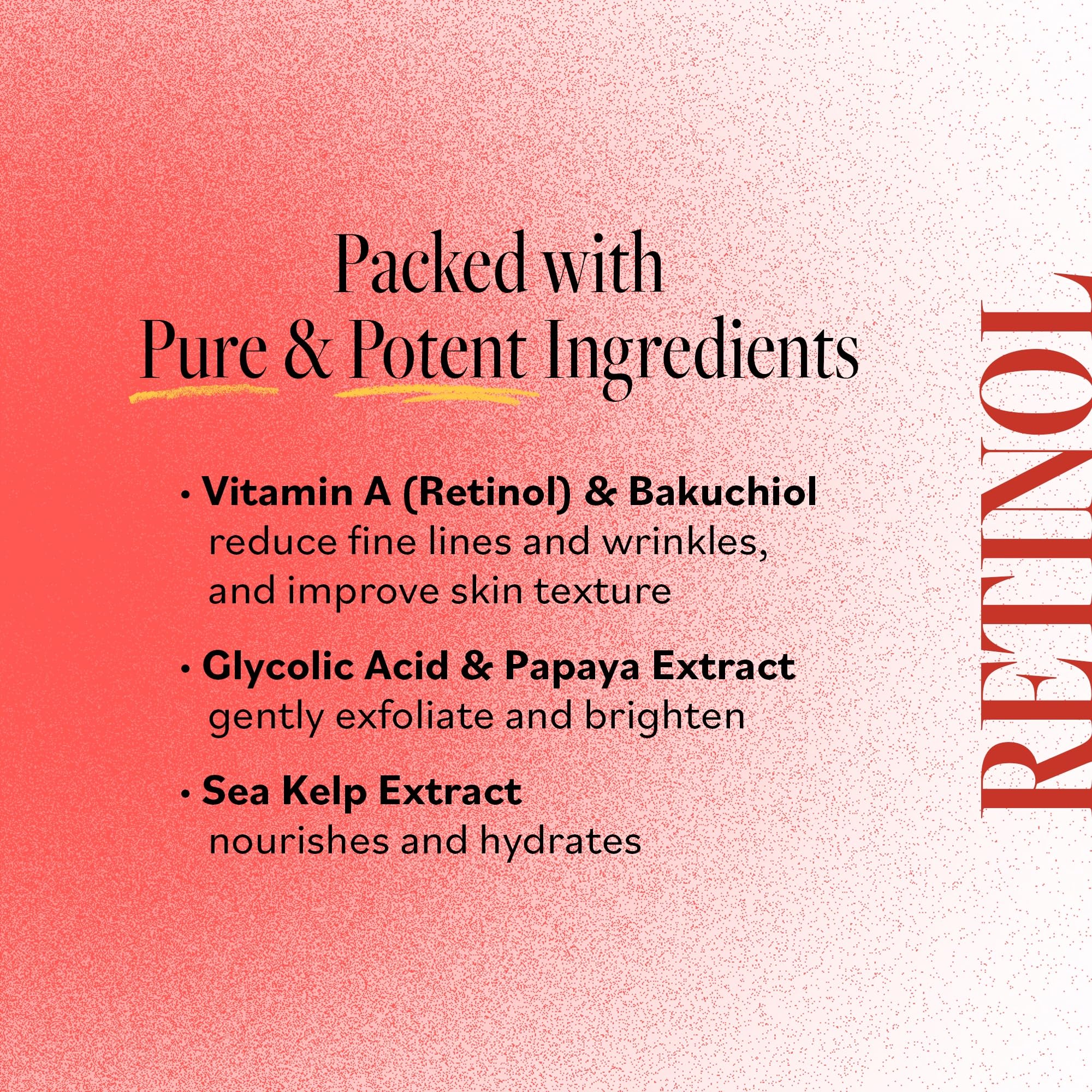 Derma E vitamin A label emphasizes renewal and gentle exfoliation.