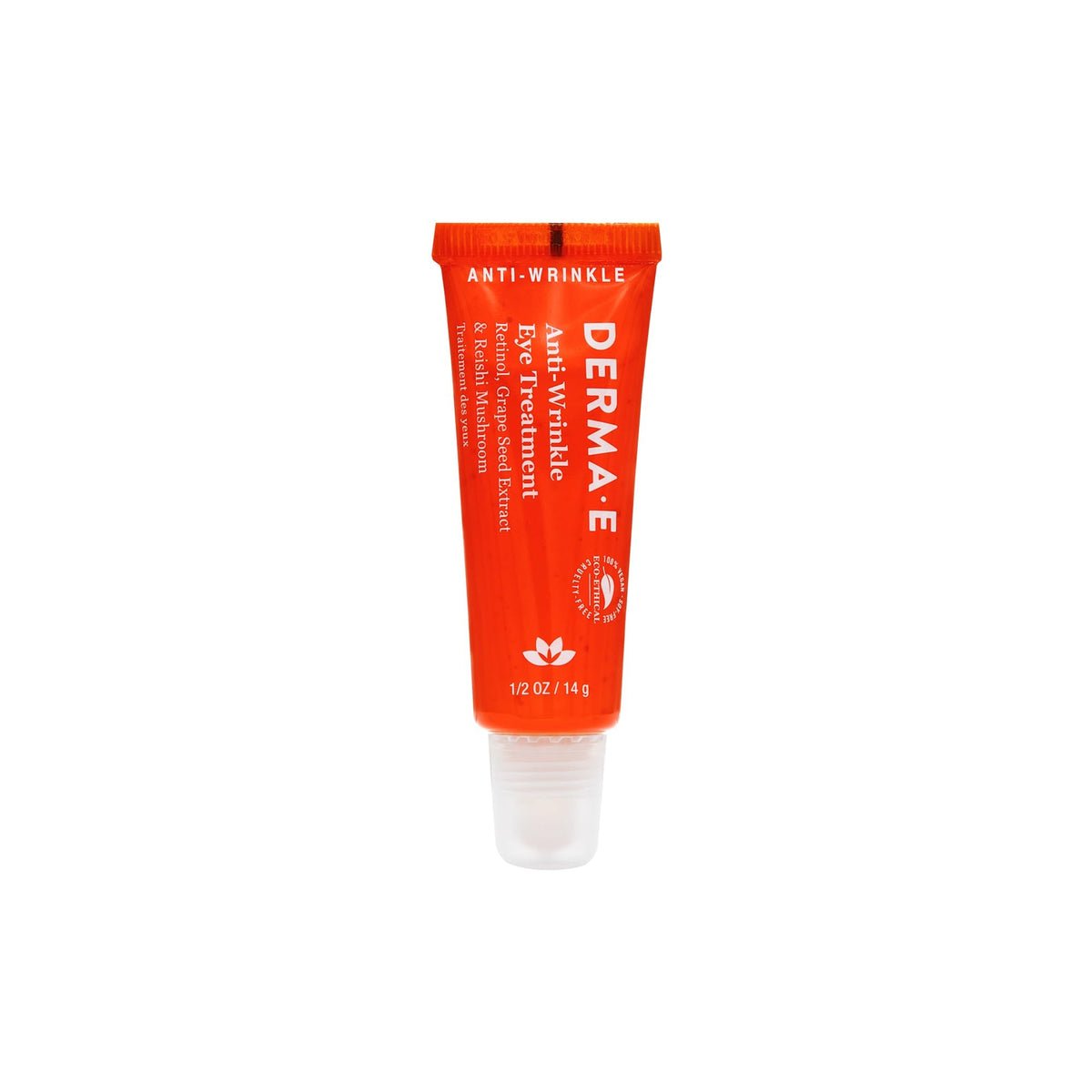 Derma E Anti-Wrinkle Eye Treatment application around the eyes for smooth, hydrated skin.