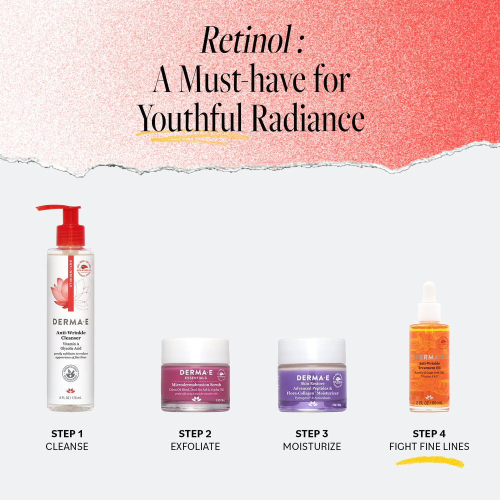 Derma E Rosehip oil-rich formula graphic, revived skin texture and radiance