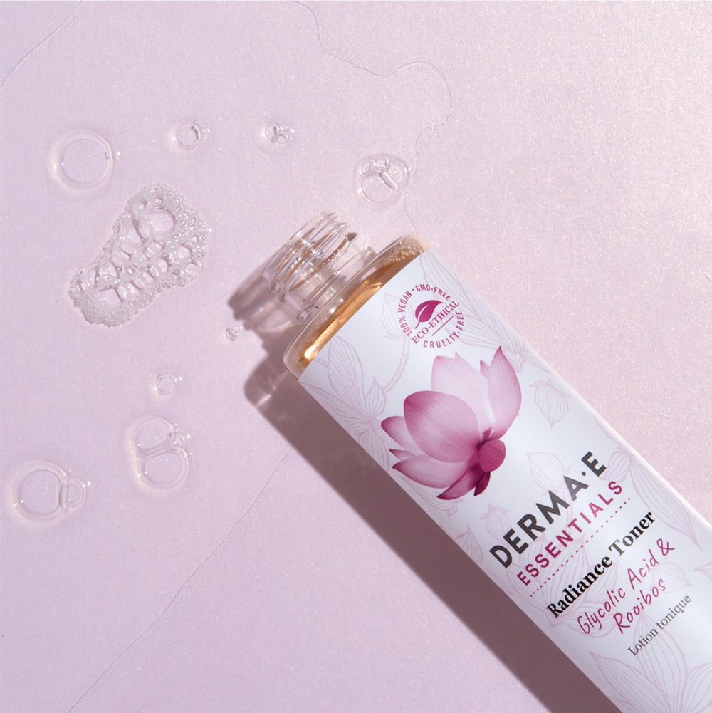 Derma-E Radiance Toner being applied prepares skin for serums.