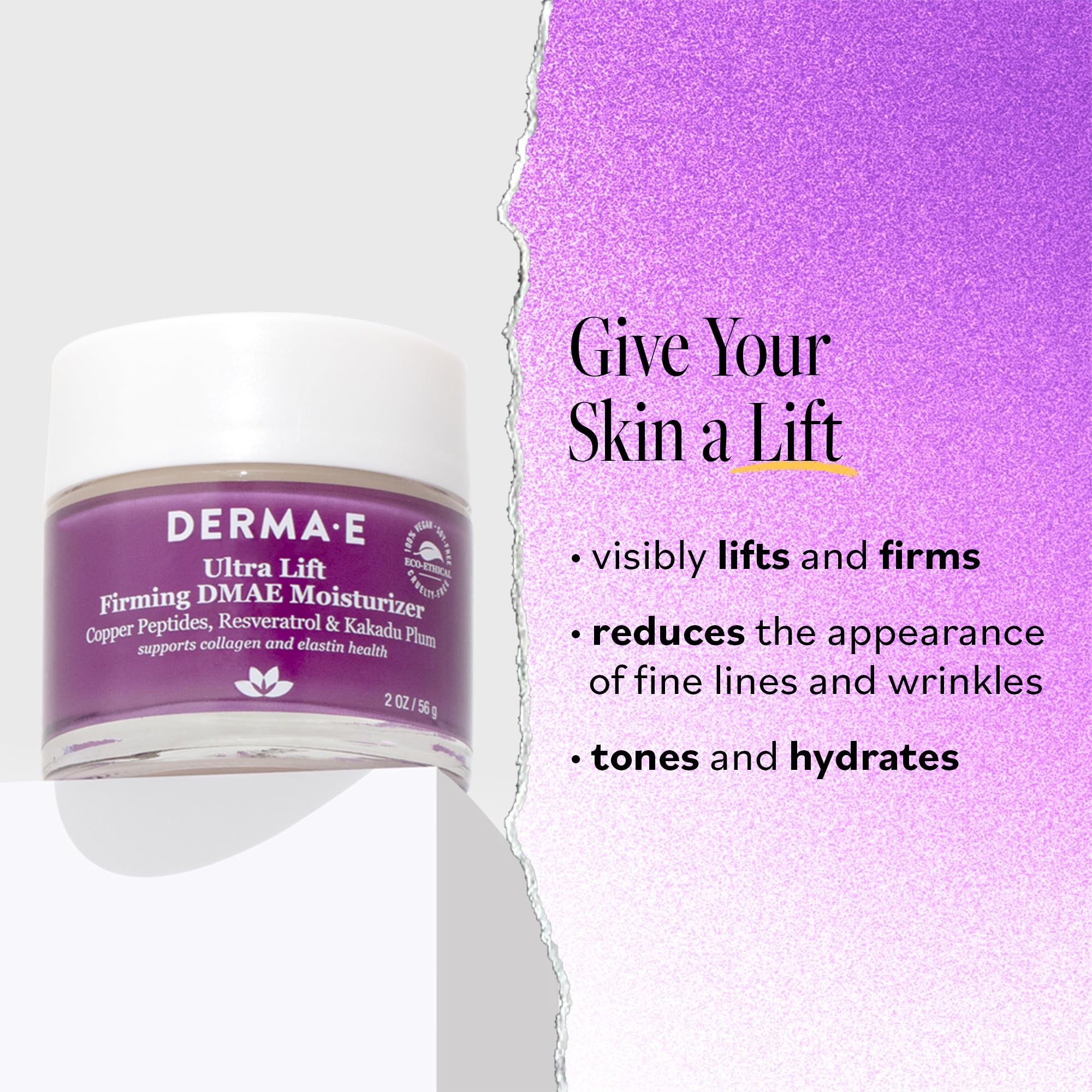Derma E Firming DMAE Moisturizer applied to neck for subtle lift potential