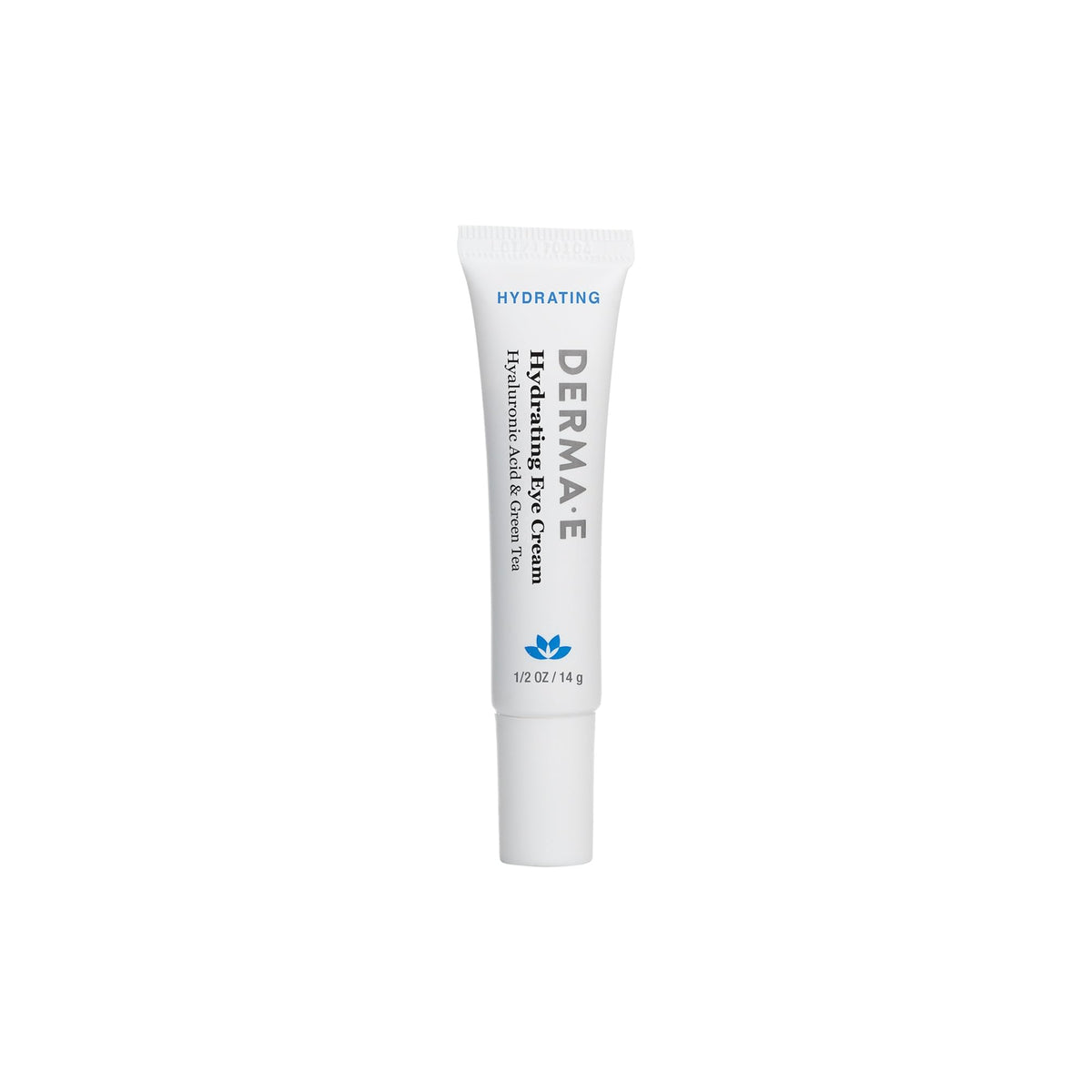 Derma E Hydrating Eye Cream tube applying around the eye for deep hydration.