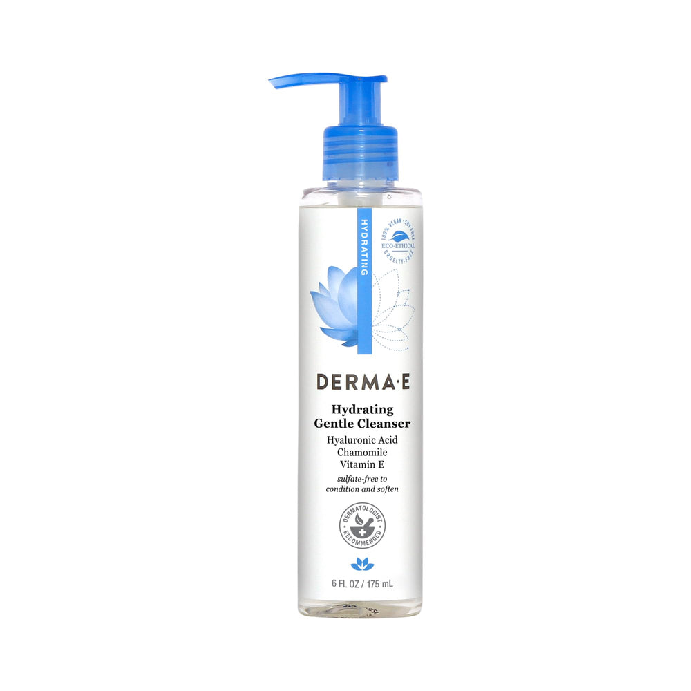 Derma E Hydrating Gentle Cleanser bottle front showing daily cleansing and hydration