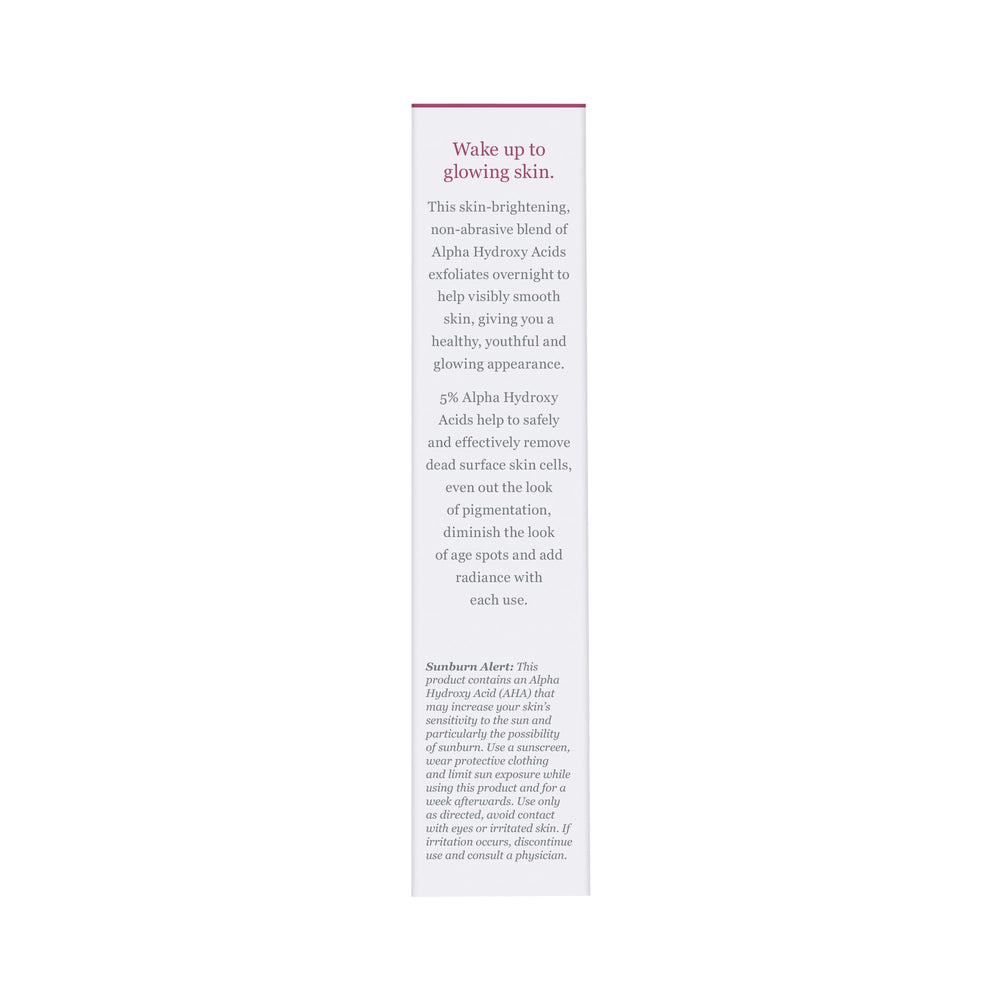 Derma E Overnight Peel ingredient label showing natural actives for even skin tone.