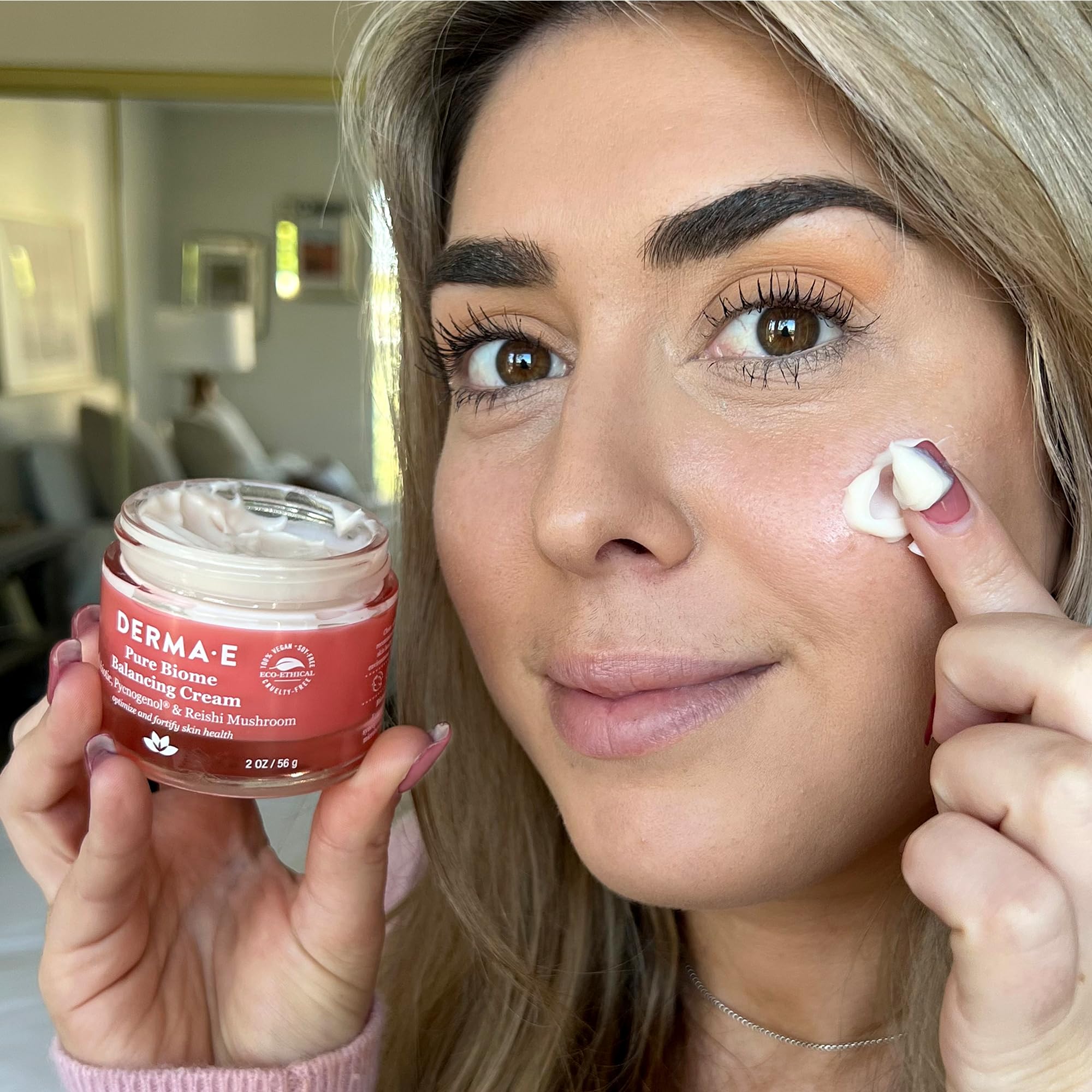 Derma E Pure Biome Balancing Cream vegan cruelty-free clean ingredients claim
