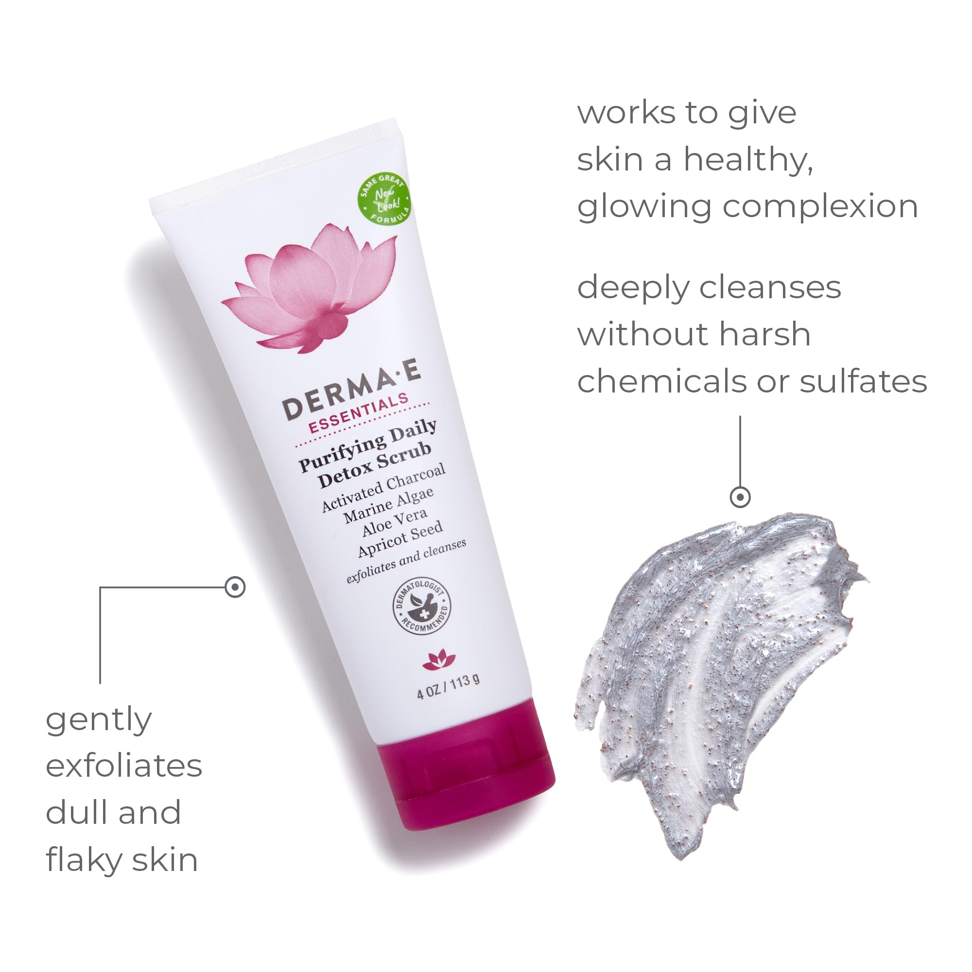 Derma E Purifying Daily Detox Scrub close-up of apricot seed powder for gentle exfoliation.