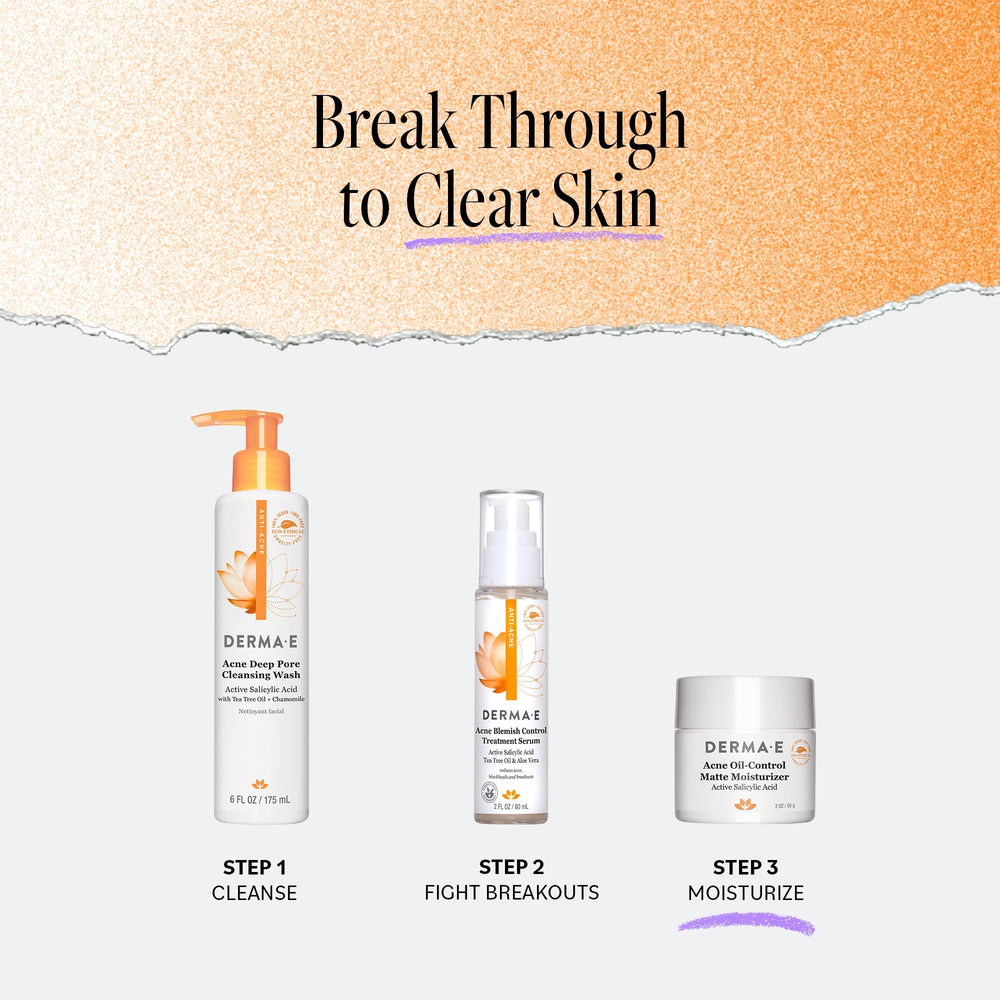 DERMA E recyclable packaging badge promotes eco-friendly skincare options.