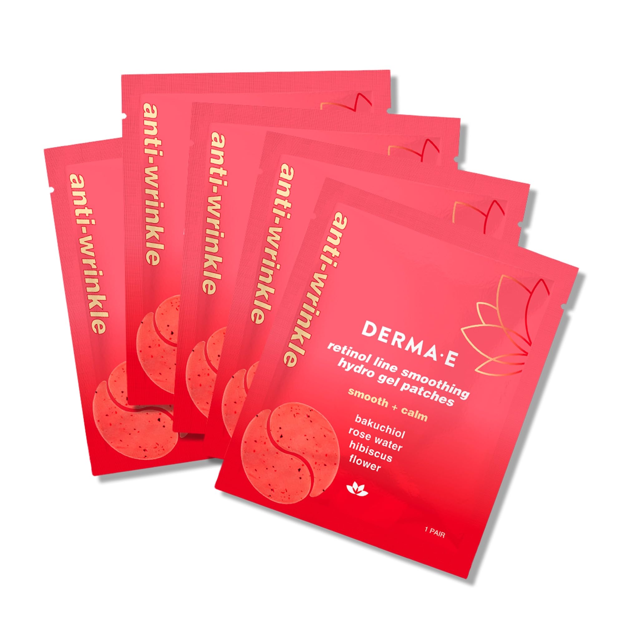 Derma E Retinol Bakuchiol patches pack for convenient eye care and line-targeting.