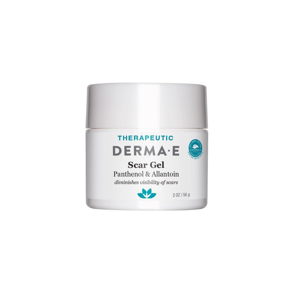 Derma E Scar Gel on face showing smoother texture