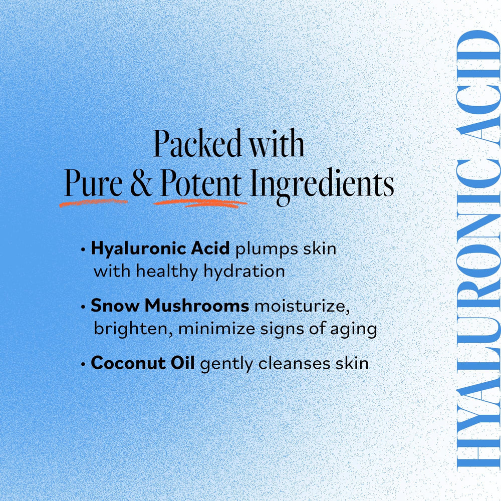 Derma E Snow Mushroom Extract ingredient focus signaling natural hydration support.