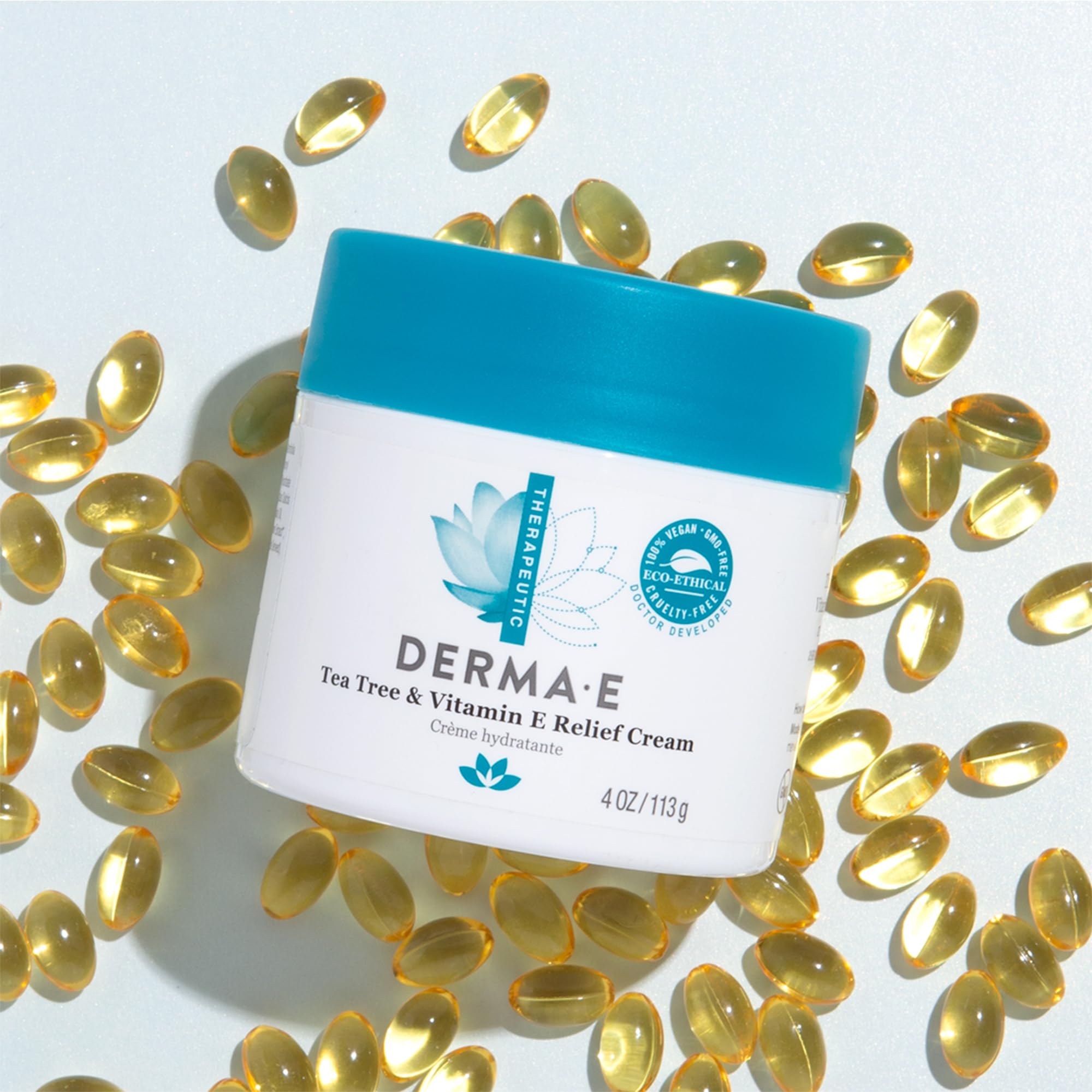 Derma E Tea Tree Relief Cream air-drying absorption implies quick comfort.