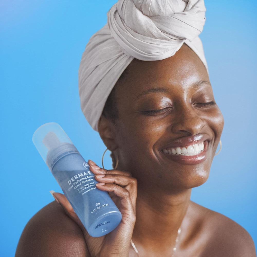 Derma E Ultra Hydrating Cloud Cleanser foaming lather for refreshing daily cleansing.