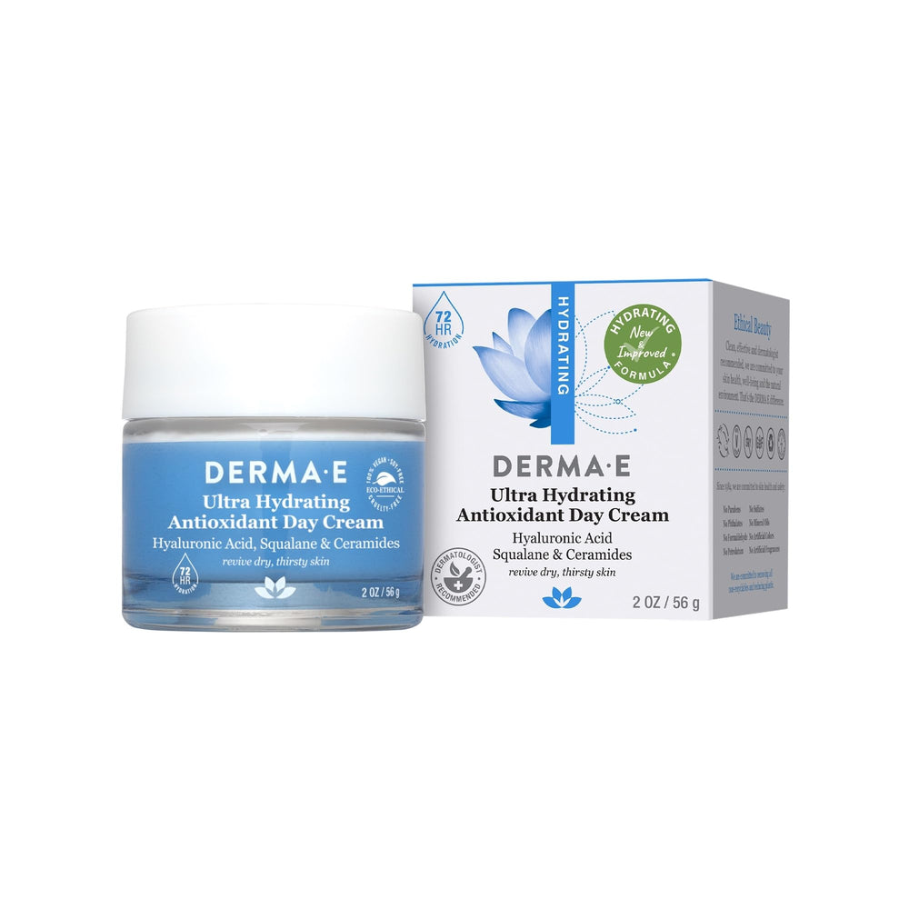 Derma E Ultra Hydrating Day Cream ingredients list highlights hydration and barrier support