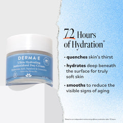 Derma E Ultra Hydrating Day Cream texture swatch demonstrates smoothing on dry skin