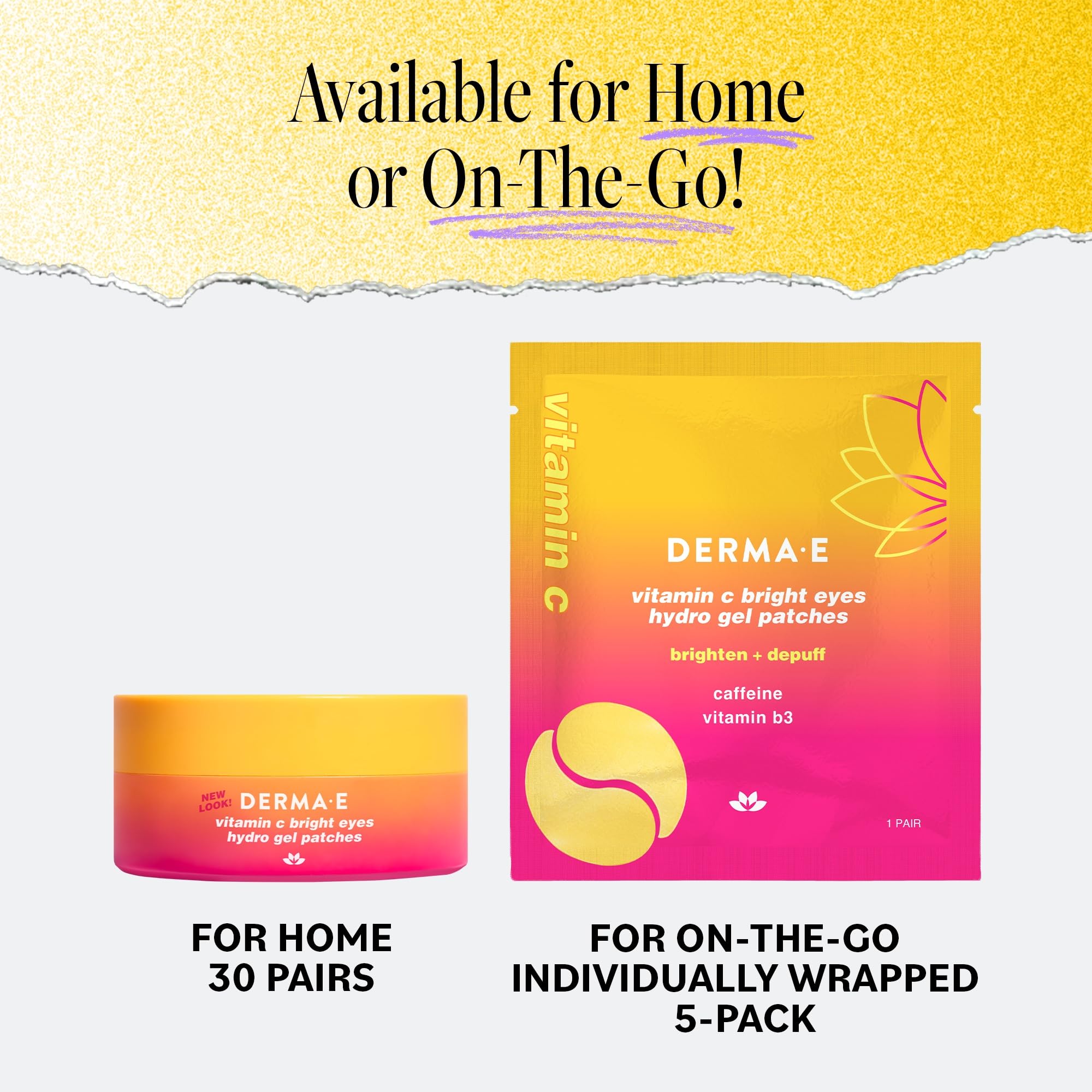 Derma E Bright Eyes patch being removed after a 10-minute treatment