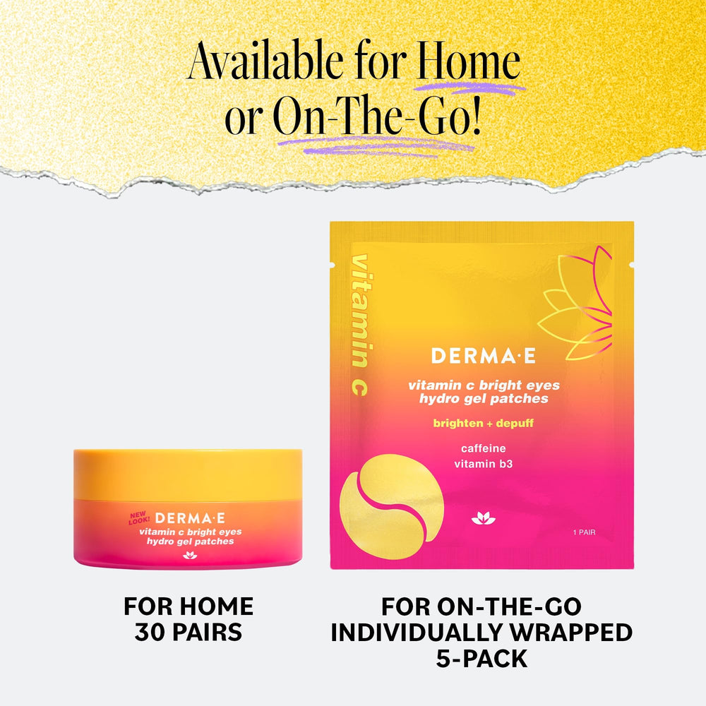 Derma E Bright Eyes patch being removed after a 10-minute treatment