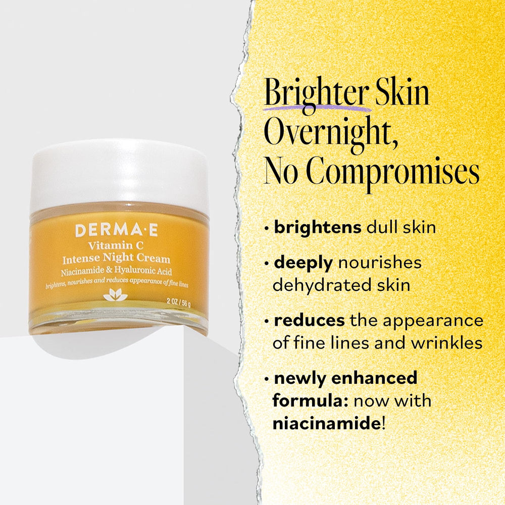 Derma E Vitamin C Night Cream texture swirl shows creamy consistency