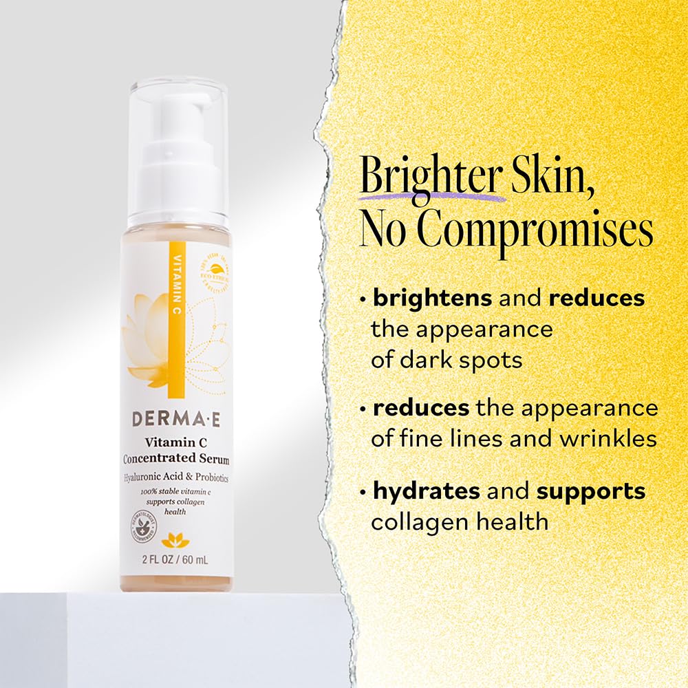 Derma E Vitamin C Serum pump dispense demonstrates easy daily use for hydration.