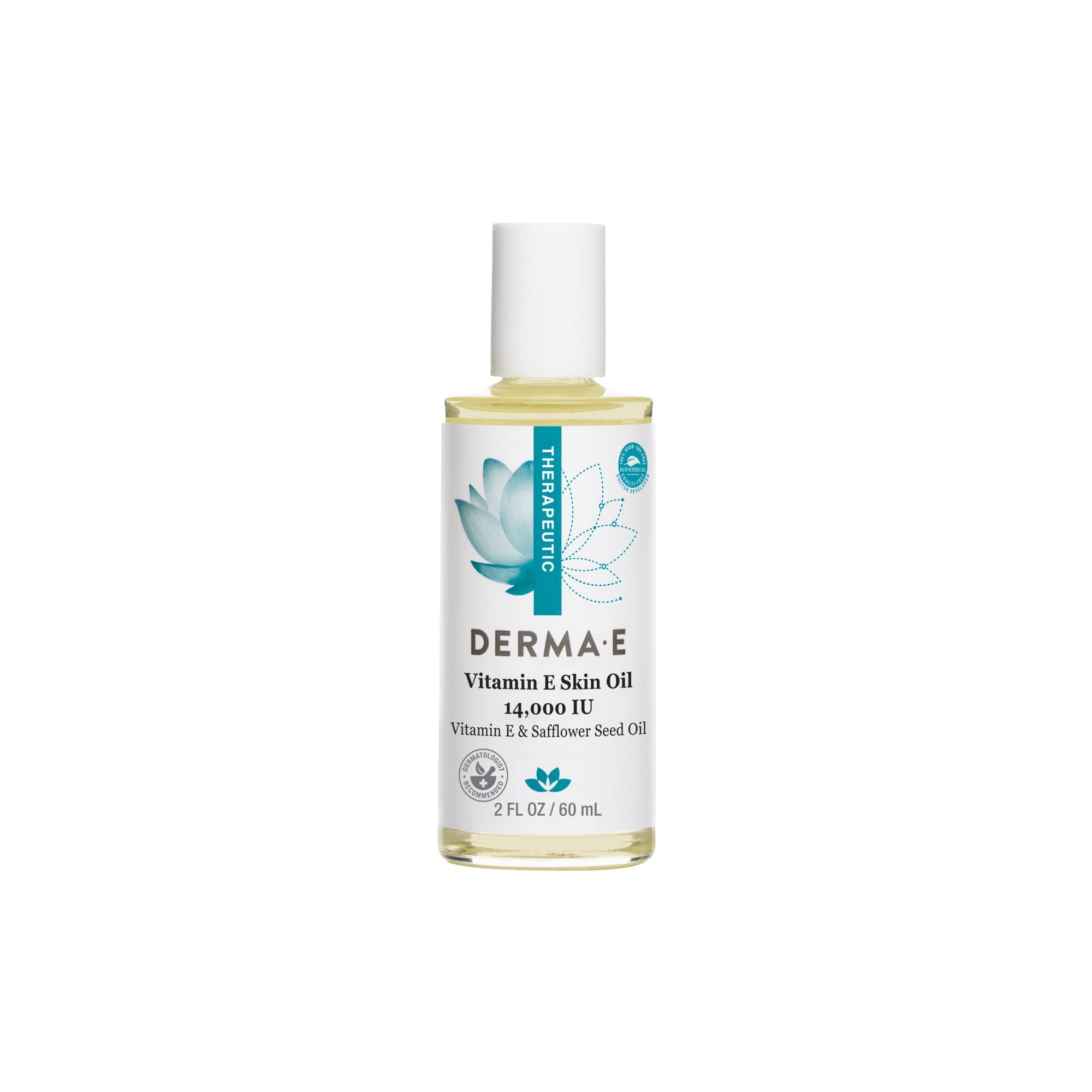 Derma E Vitamin E Skin Oil bottle closeup with nourishing formula for dry skin