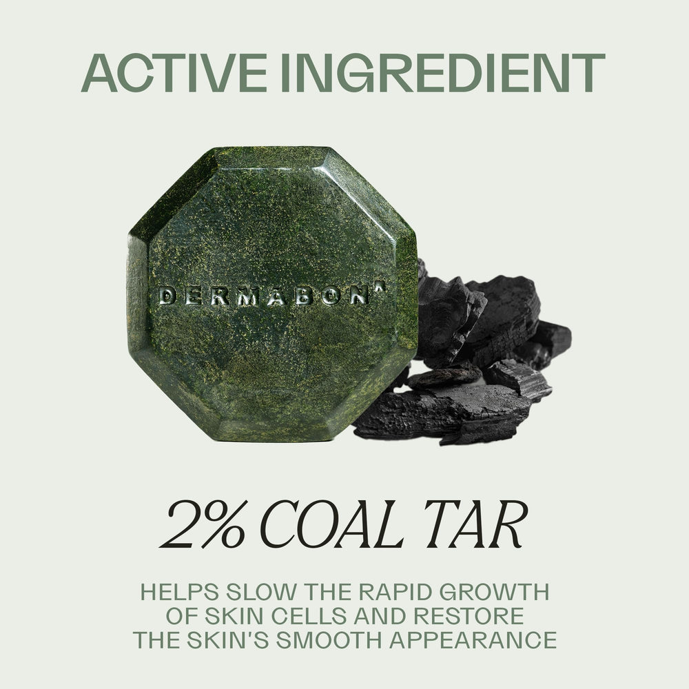 Dermabon coal tar soap bar lather foams for cleansing and hydration