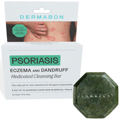 Dermabon coal tar soap bar pack closeup for daily cleansing