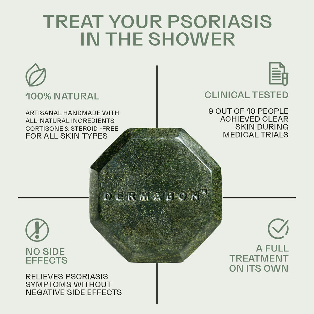 Dermabon coal tar soap bar textured surface conveys gentle daily care