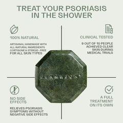 Dermabon coal tar soap bar textured surface conveys gentle daily care
