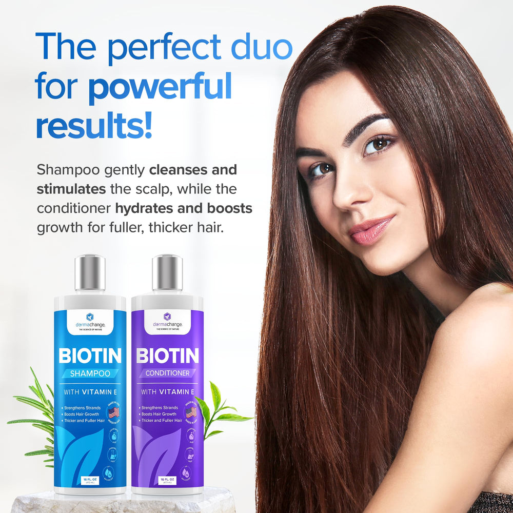 DermaChange hair thick appearance closeup showing healthier-looking strands.