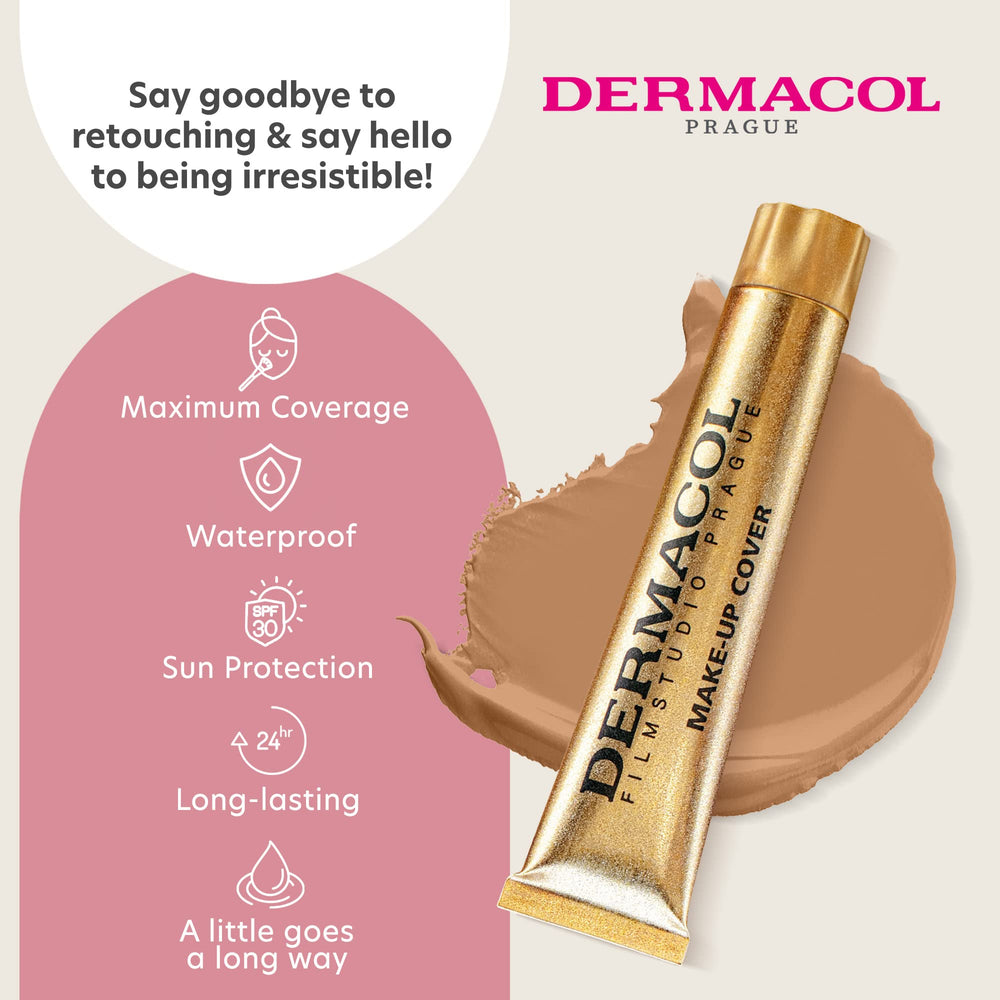 Dermacol foundation texture creamy-liquid blends smoothly for natural-looking coverage.
